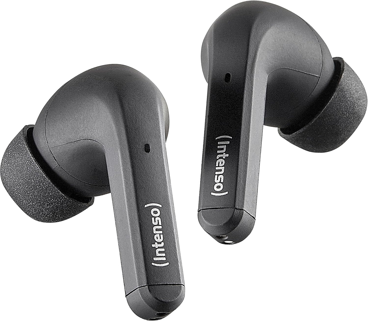 Intenso Black Buds - TWS True Wireless Kopfhörer T300A mit Active Noise Cancelling und bis zu 35 Std. Musikwiedergabe, klein