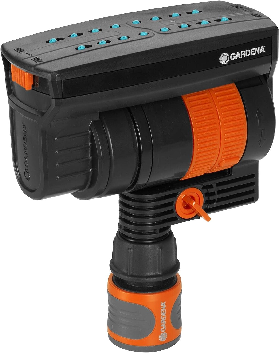 GARDENA Pipeline sprinkler system rectangular sprinkler: For watering areas of up to 216 m², reach of up to 18 m, spray spread of up to 12 m, Original System fitting (08251-20) Pipeline Oscillating Sprinkler