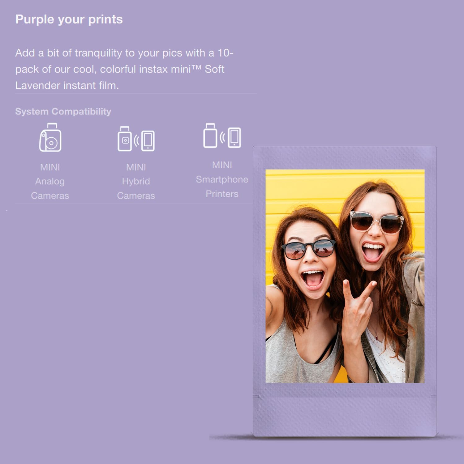 instax instant mini film 10 shot pack, Soft Lavender