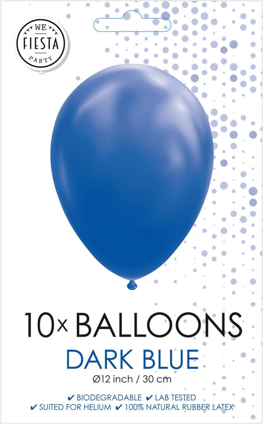 Wefiesta Balloons 30 cm Latex Dark Blue Pack of 10