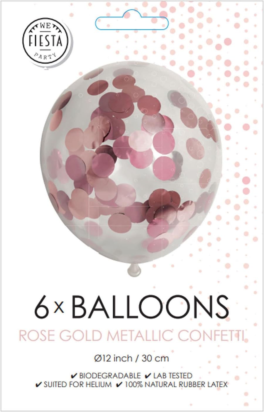 Globos - Confetti ballonnen papieren confetti metallix rose goud 6st.