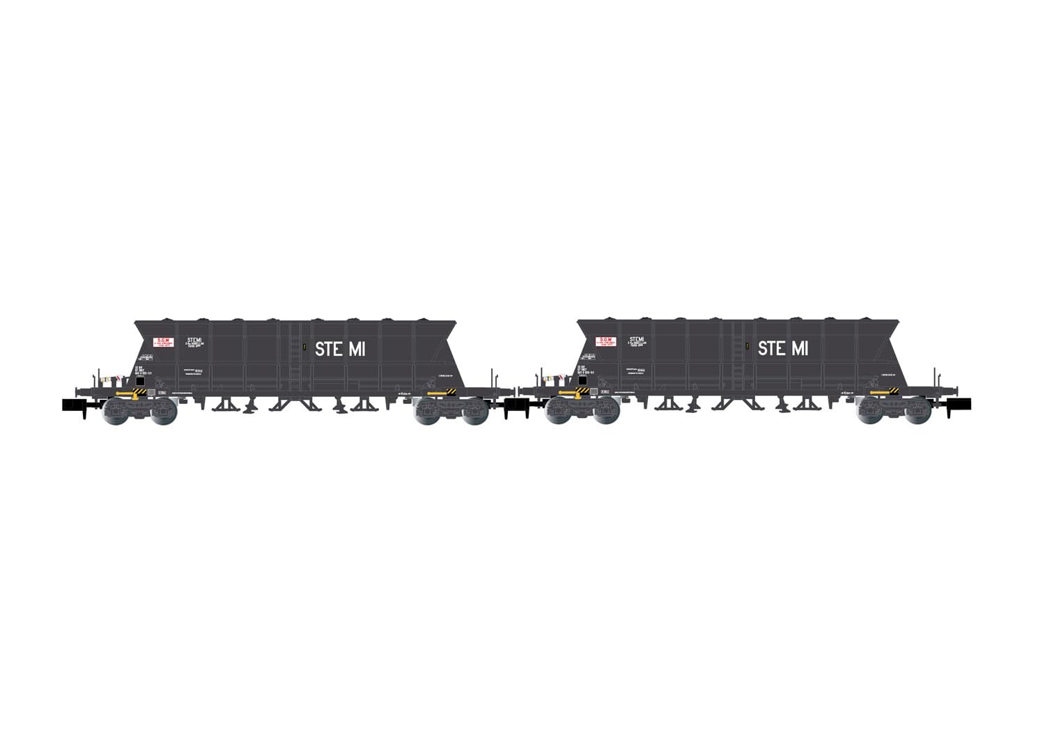 Sncf, 2-Unit Pack 4-Axle Coal Hopper Wagons Faoos ``S.G.W. / Stemi``, Ep. Iv