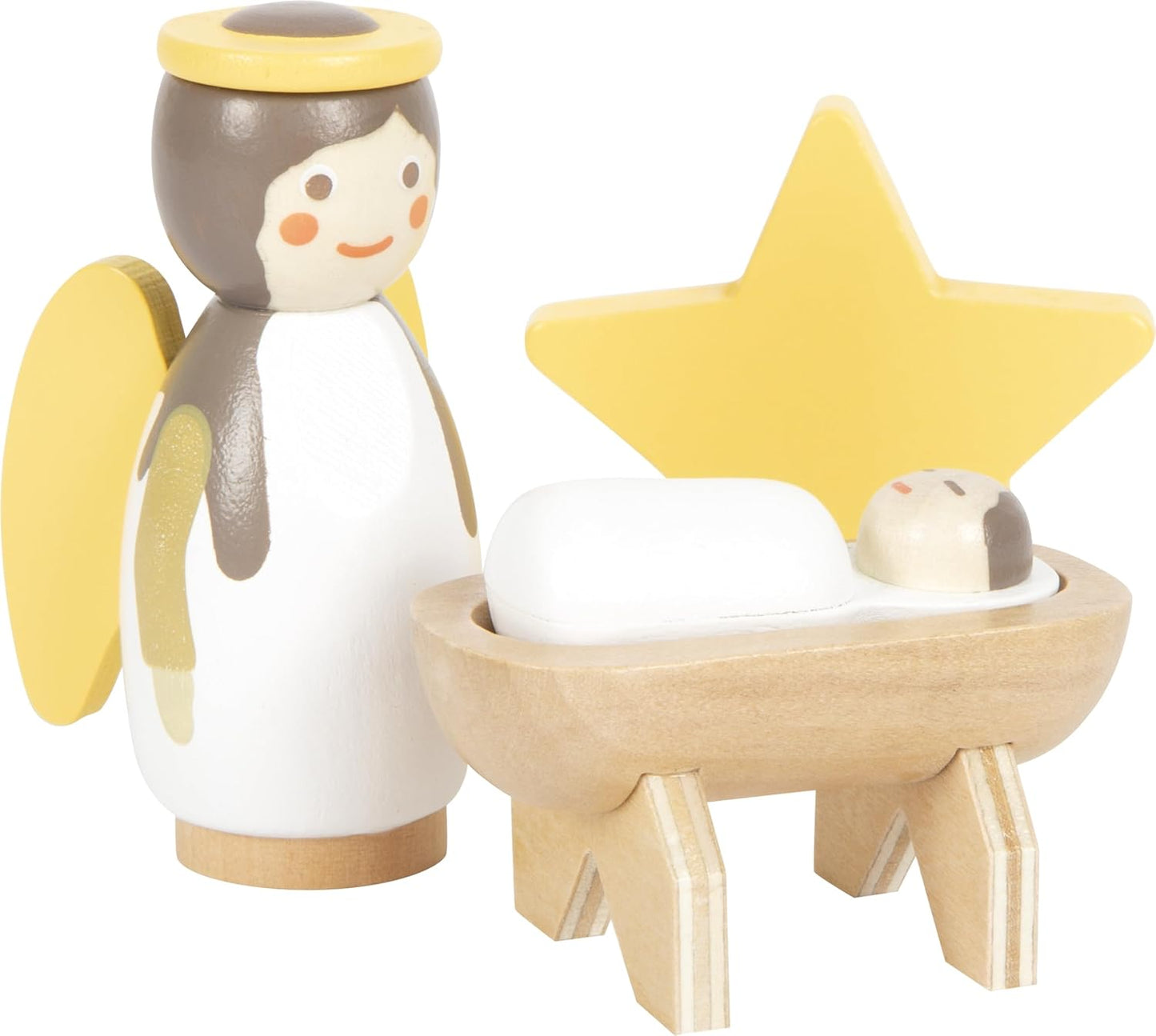 Small Foot Manger Play Set Made of Wood, Child-Friendly Christmas Decoration, 12356 Toys
