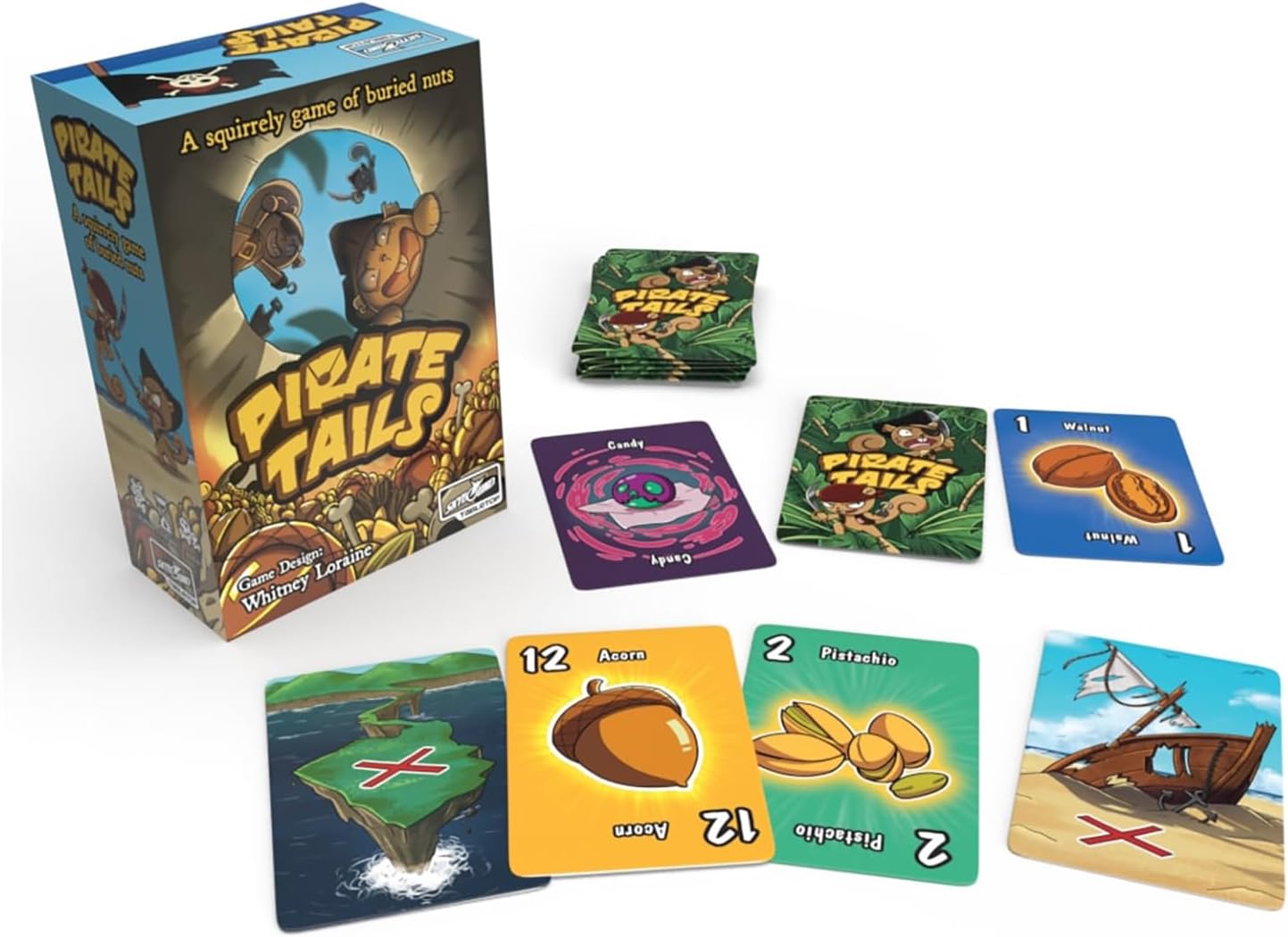 Skybound: Pirate Tails - A Squirrley Game of Buried Nuts, Collection Game, Ages 8+, 2-5 Players