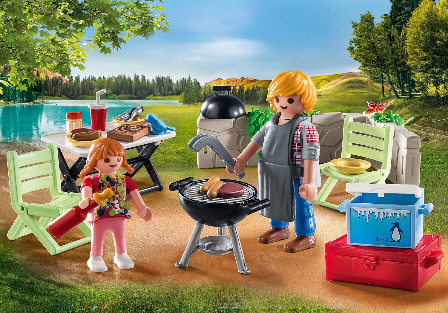 Playmobil 71427 Family Fun Barbeque, Outdoor Toy and Imaginative Role-Play, PlaySets Suitable for Children Ages 4+