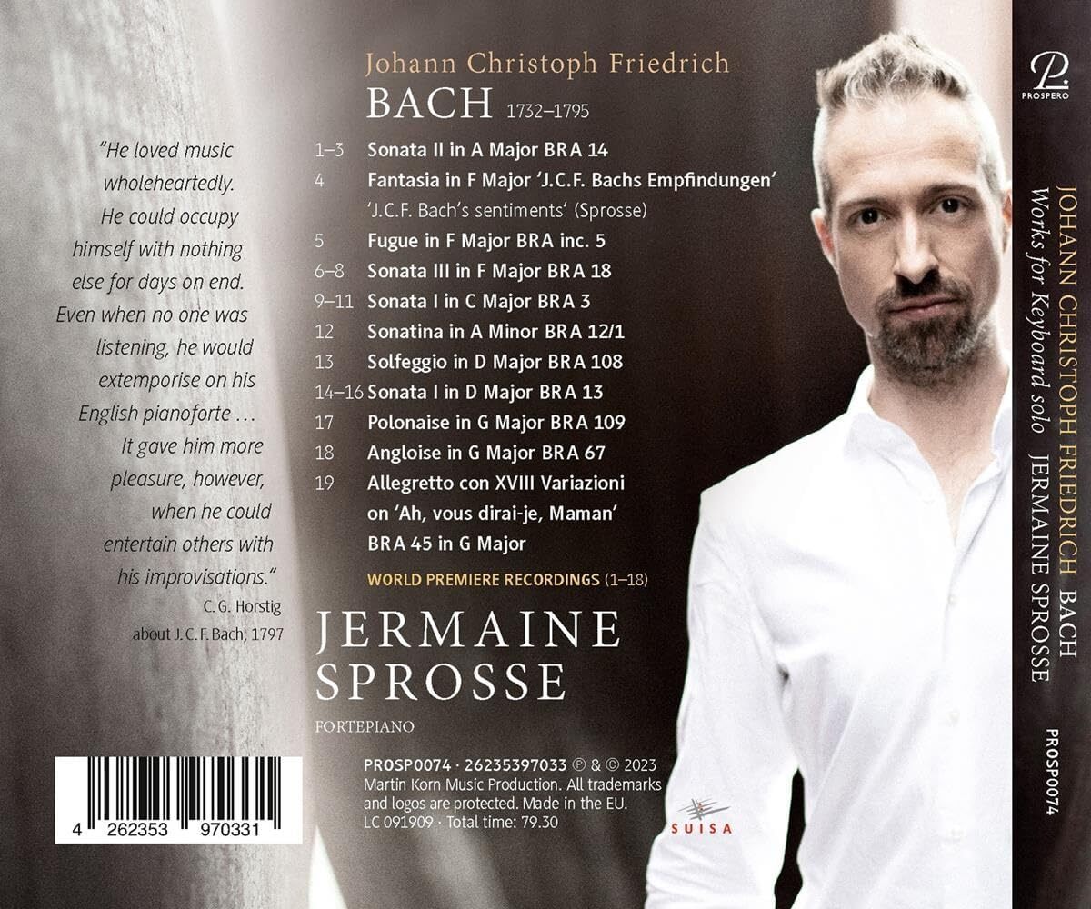 Johann Christoph Friedrich Bach: Works for Keyboard Solo