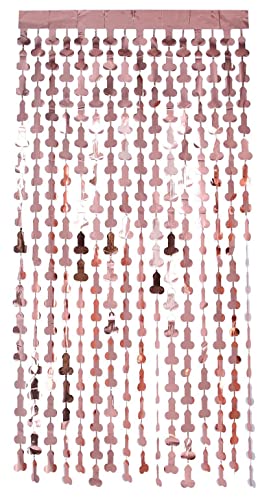 `Penis Foil Curtain Backdrop, Rose Gold, 91x244cm / 36x96in`