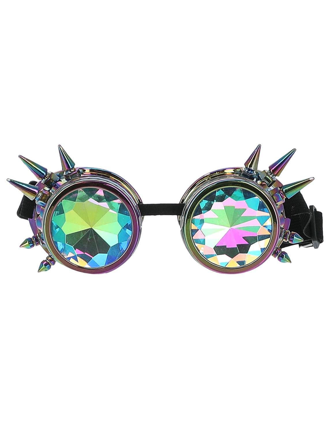 Smiffys Fever Studded Rainbow Festival Goggles
