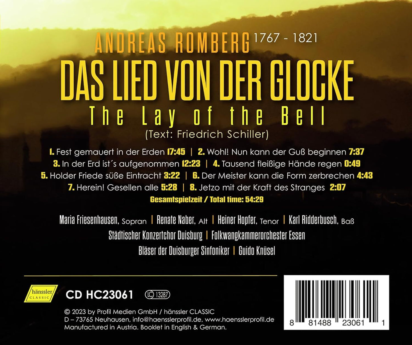 Andreas Romberg: Das Lied Von Der Glocke: The Lay of the Bell