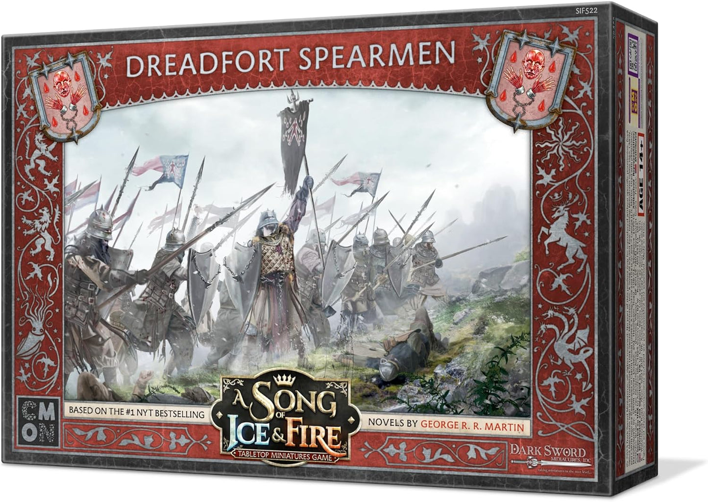 CMON A Song of Ice and Fire Juego de miniaturas de mesa Dreadfort Spearmen Caja de unidad – Lealtad forjada en el norte frágil, juego de estrategia para adultos, a partir de 14 años, 2 jugadores