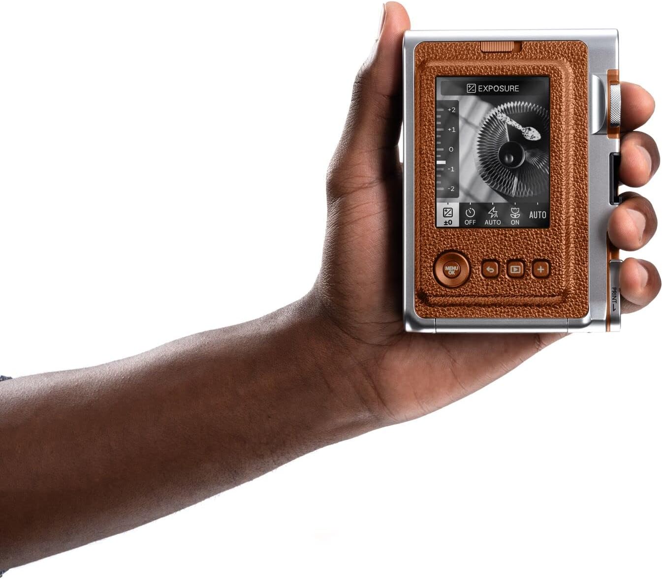 instax mini EVO Hybrid camera and smartphone printer, BROWN
