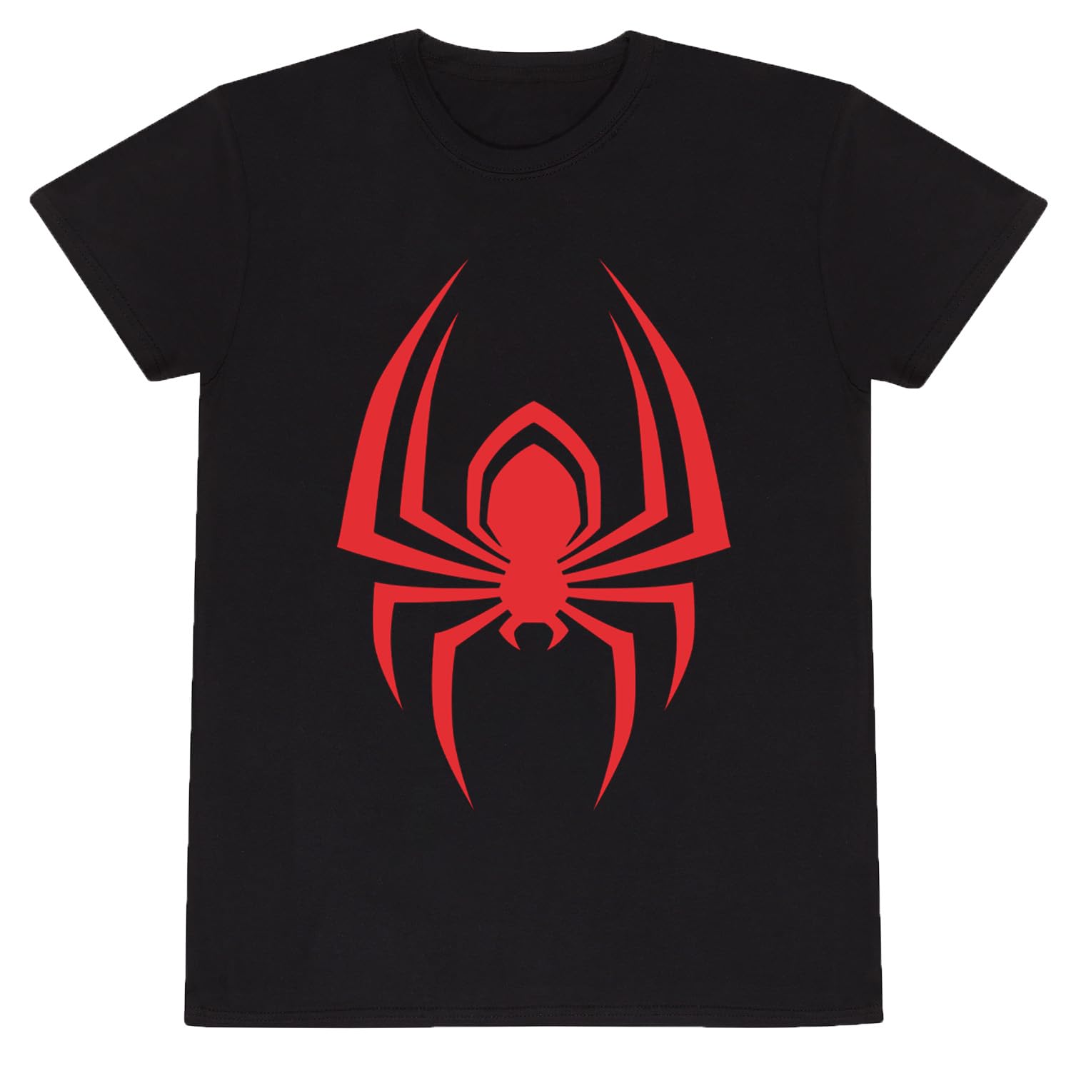 Heroes Inc. Officially Licenced Spider-Man Miles Morales - Hanging Spider Unisex Black T-Shirt