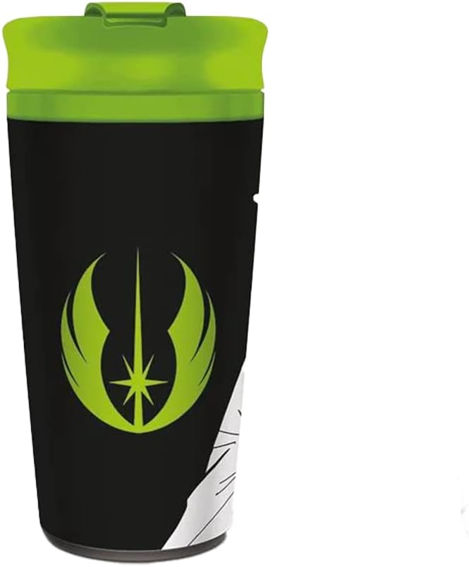 Star Wars Travel Coffee Mug (Yoda Feel The Force Design) 16oz Metal Insulated Travel Coffee Cup, Gifts for Men and Women, Gifts for Boys and Girls - Official Merchandise
