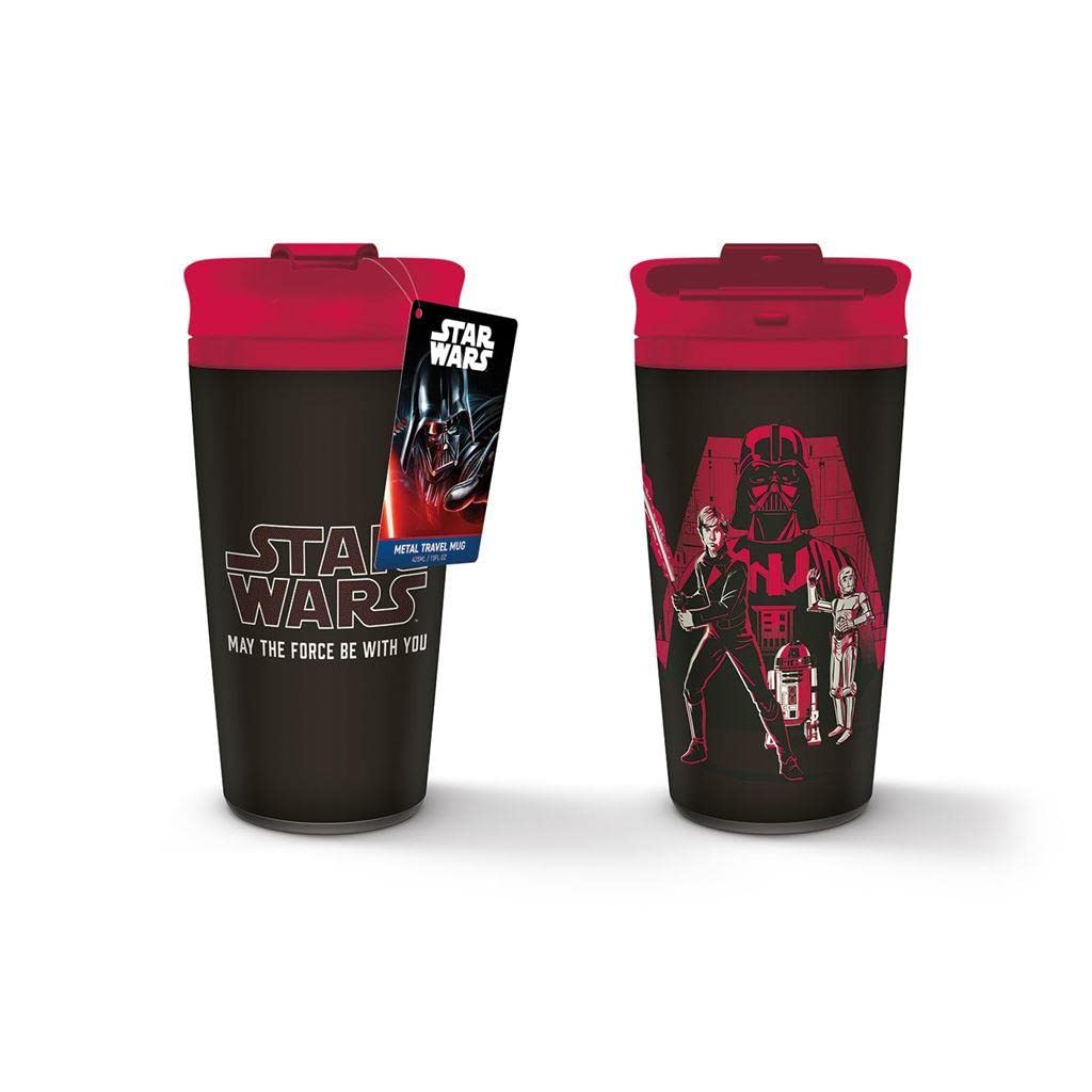 Star Wars Travel Coffee Mug (May The Force Be with You Design) 16oz Metal Insulated Travel Coffee Cup, Gifts for Men and Women, Gifts for Boys and Girls - Official Merchandise