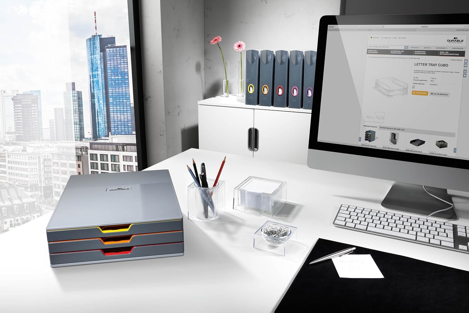 Durable VARICOLOR Magazine Rack | Set of 5 Colour Coded Magazine Holders | Ideal for Storing Magazines, Folders, Documents