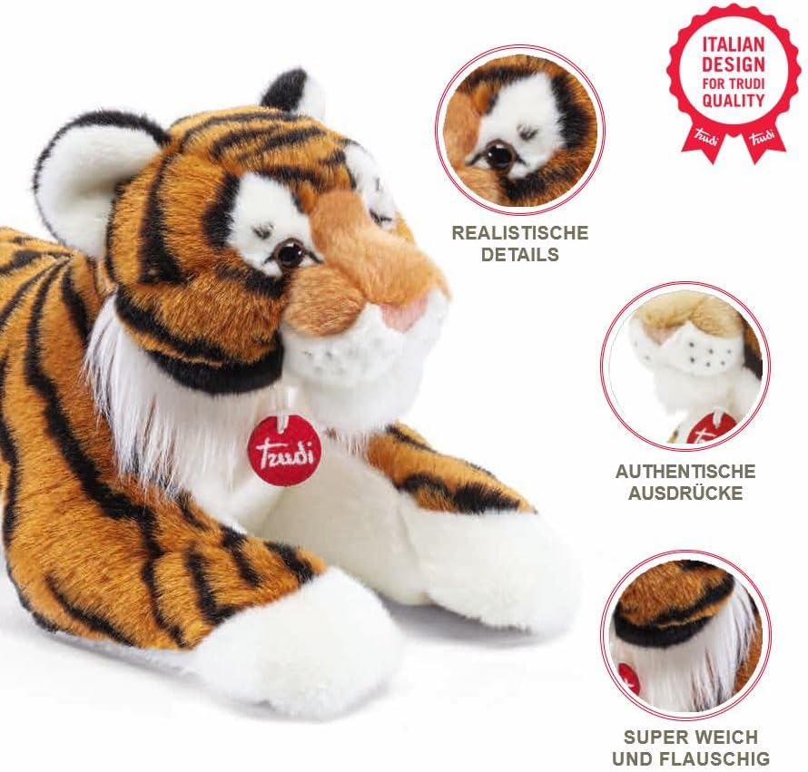 Trudi Trudino Lupo Stelvio - Parco dello Stelvio Lupo Peluche piccolo regalo Natale e Halloween | 9x16x17cm taglia XS | Trudini Classic | modello 52239