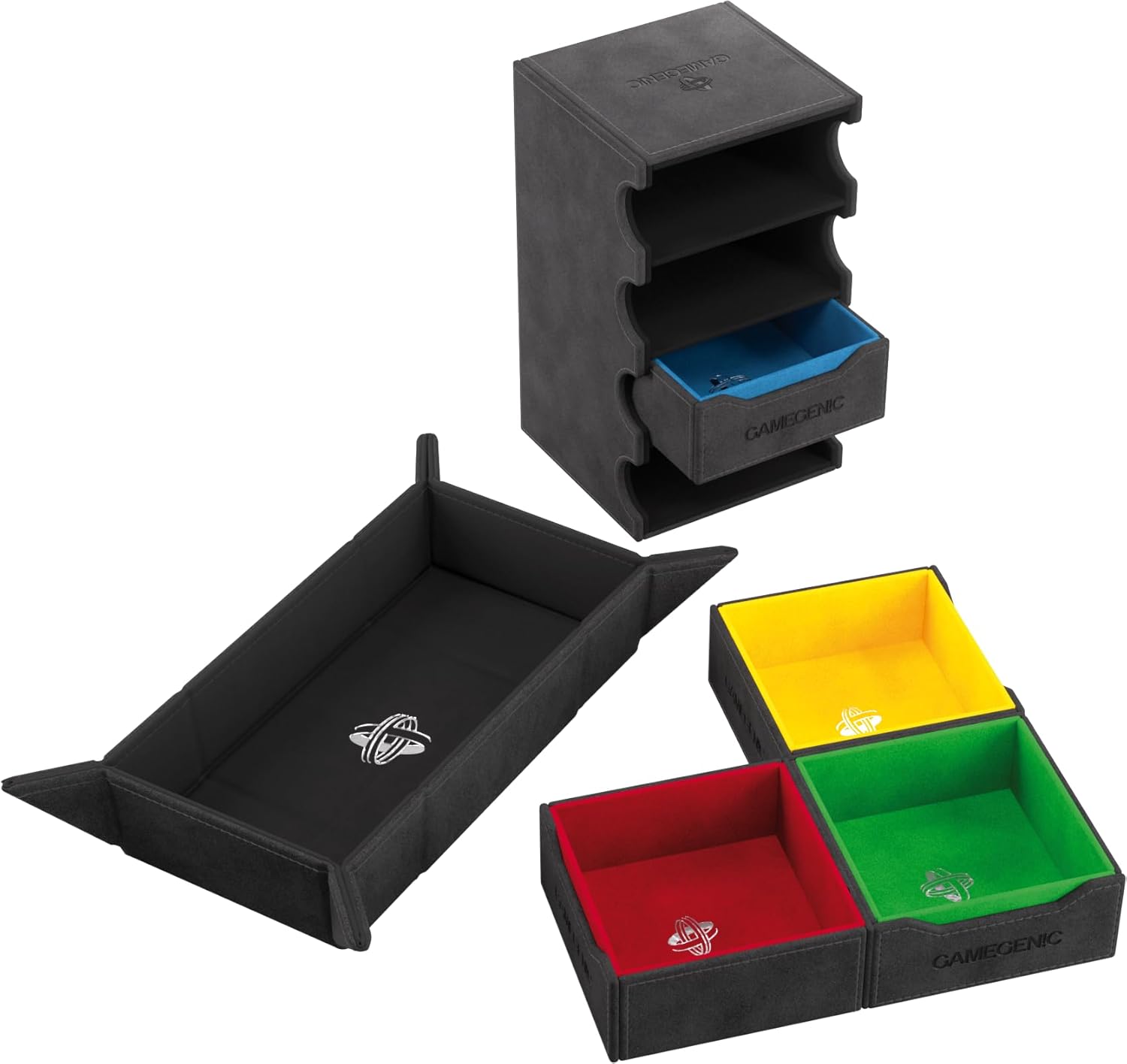 Gamegenic Token’s Lair - Premium All-in-One Token Box with Integrated Dice Tray for Ultimate Gaming Experience, Multifunctional Storage for Game Tokens, Dice and Accessories, Black Color, Made