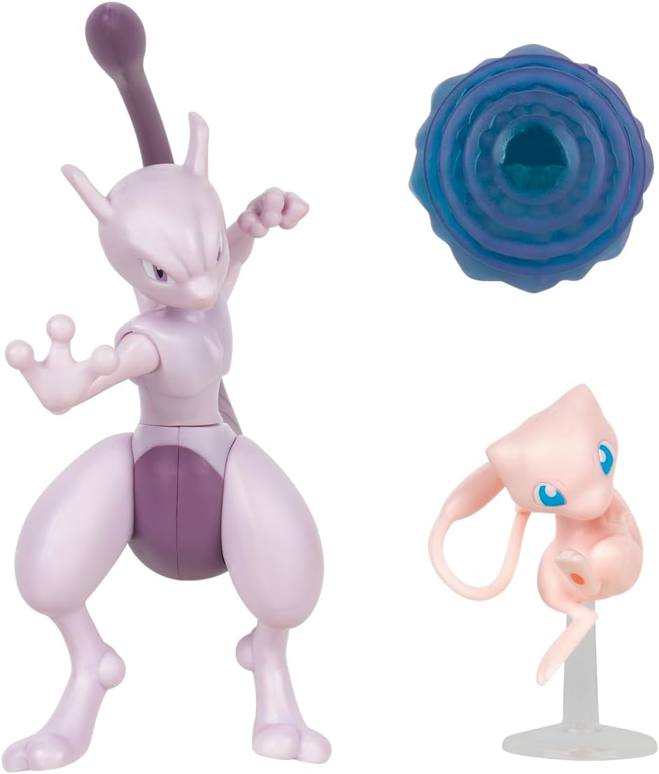 Pokemon Battle Figure Set 2 Pack Mew and Mewtwo Deluxe Action Ready