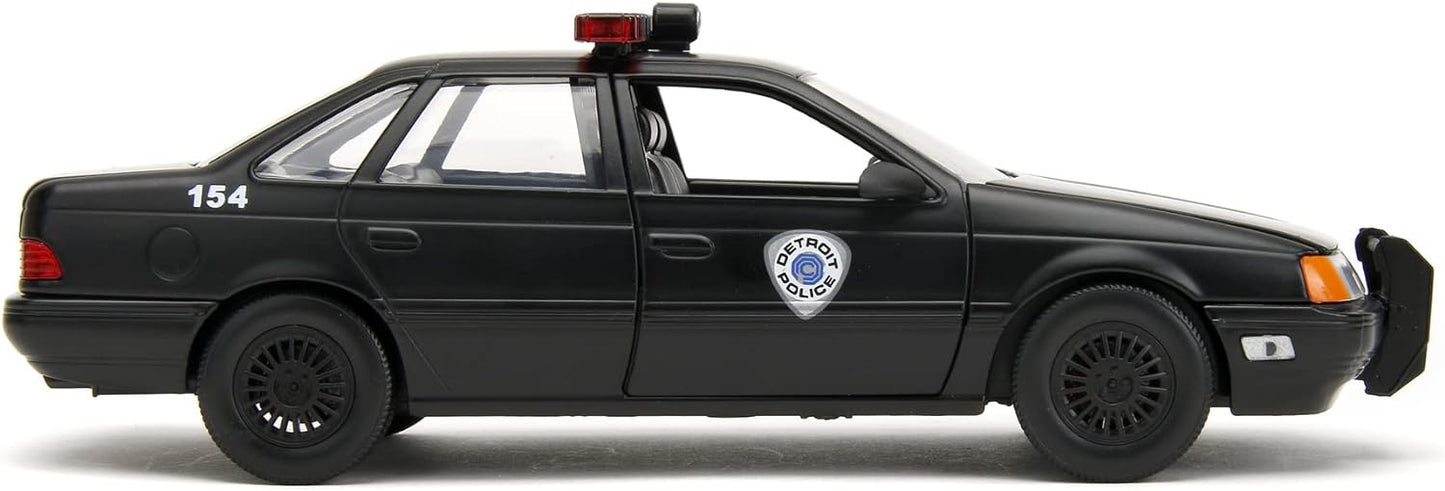 Jada ROBOCOP 1986 FORD TAURS 1:24 Die-Cast Car play or gift and for a collection for both Kids and Adults,Black