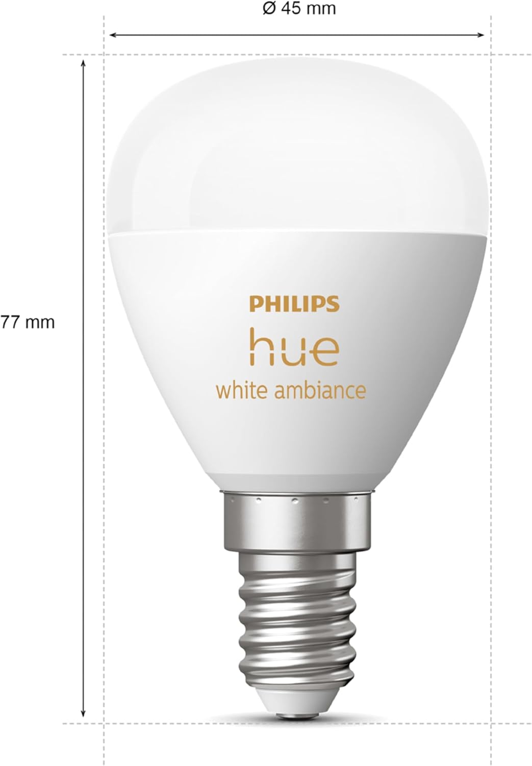 Philips Hue White Ambiance Luster Smart LED Light Bulb 1 Pack for Indoor Home Lighting, Livingroom, Bedroom.