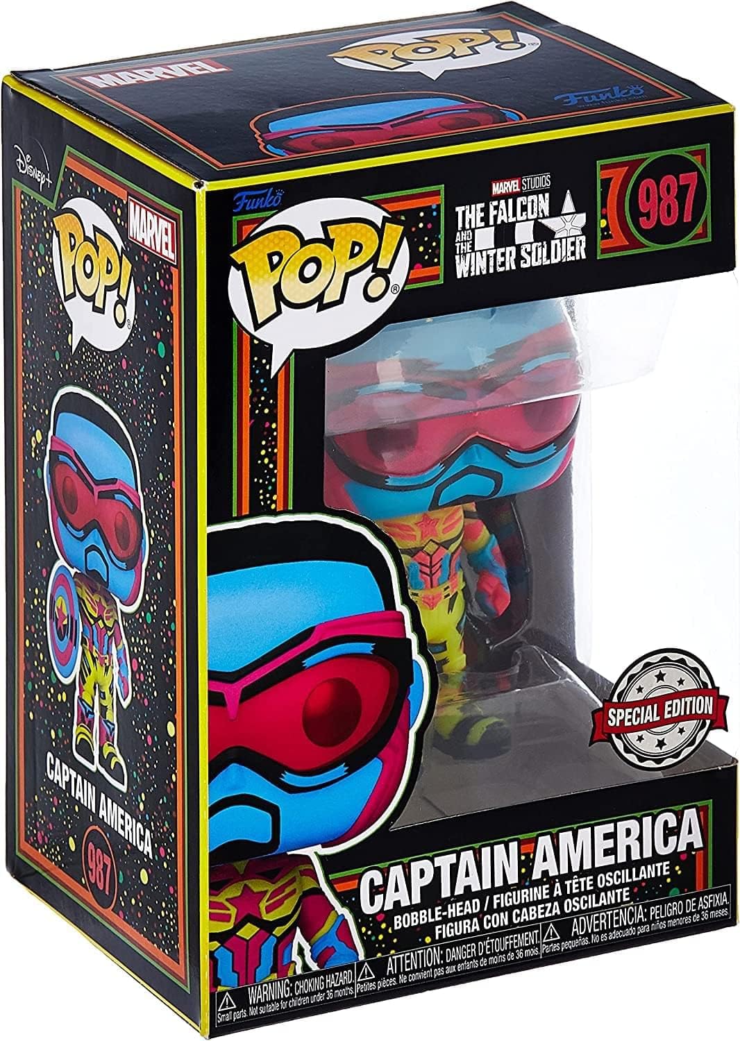 POP! The Falcon and The Winter Soldier 987 - Captain America Blacklight