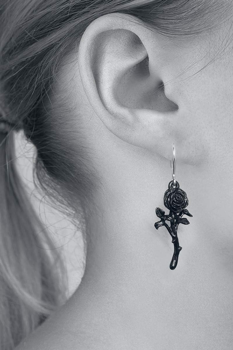 Alchemy Gothic El romance de la rosa negra Par de Pendientes