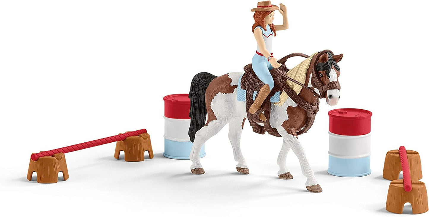 schleich HORSE CLUB 42441 12-Teiliges Pferde Set Hannahs Reitpferd - Rodeo-Reiten mit Cowgirl und Pferd, Realistisches Western Rodeo Bauernhof Pferde Spielzeug für Jungen und Mädchen ab 5 Jahren