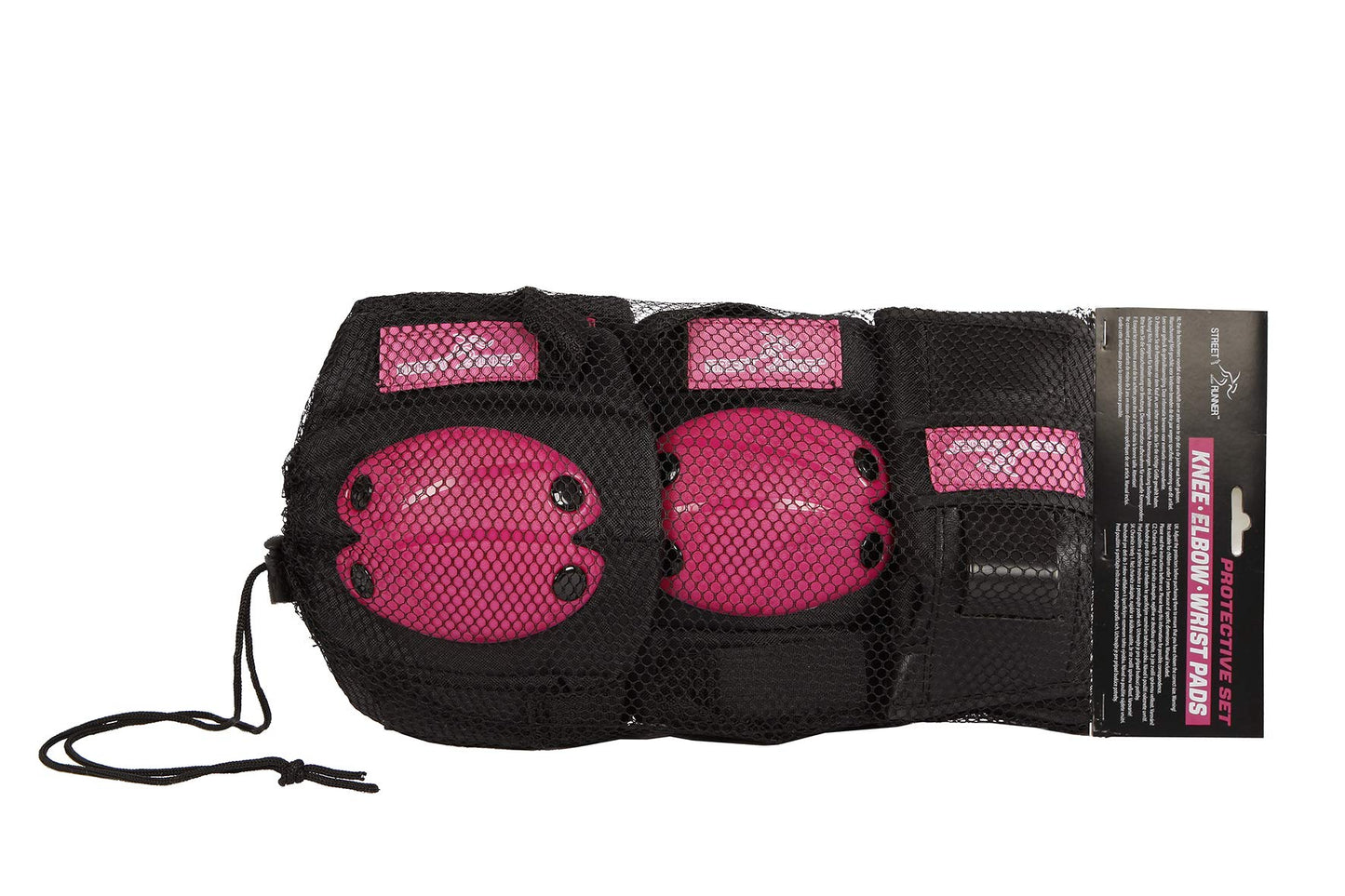 Kids Globe Street Rider Skater Sicherheitsset 6-teilig (Knie-, Ellenbogen- und Handgelenkschoner) rosa / schwarz, medium - 720240