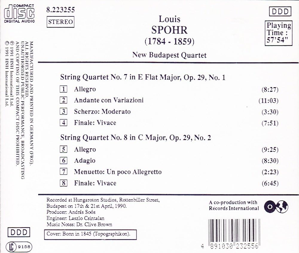 String Quartets Nos. 7 and 8 (New Budapest Quartet)