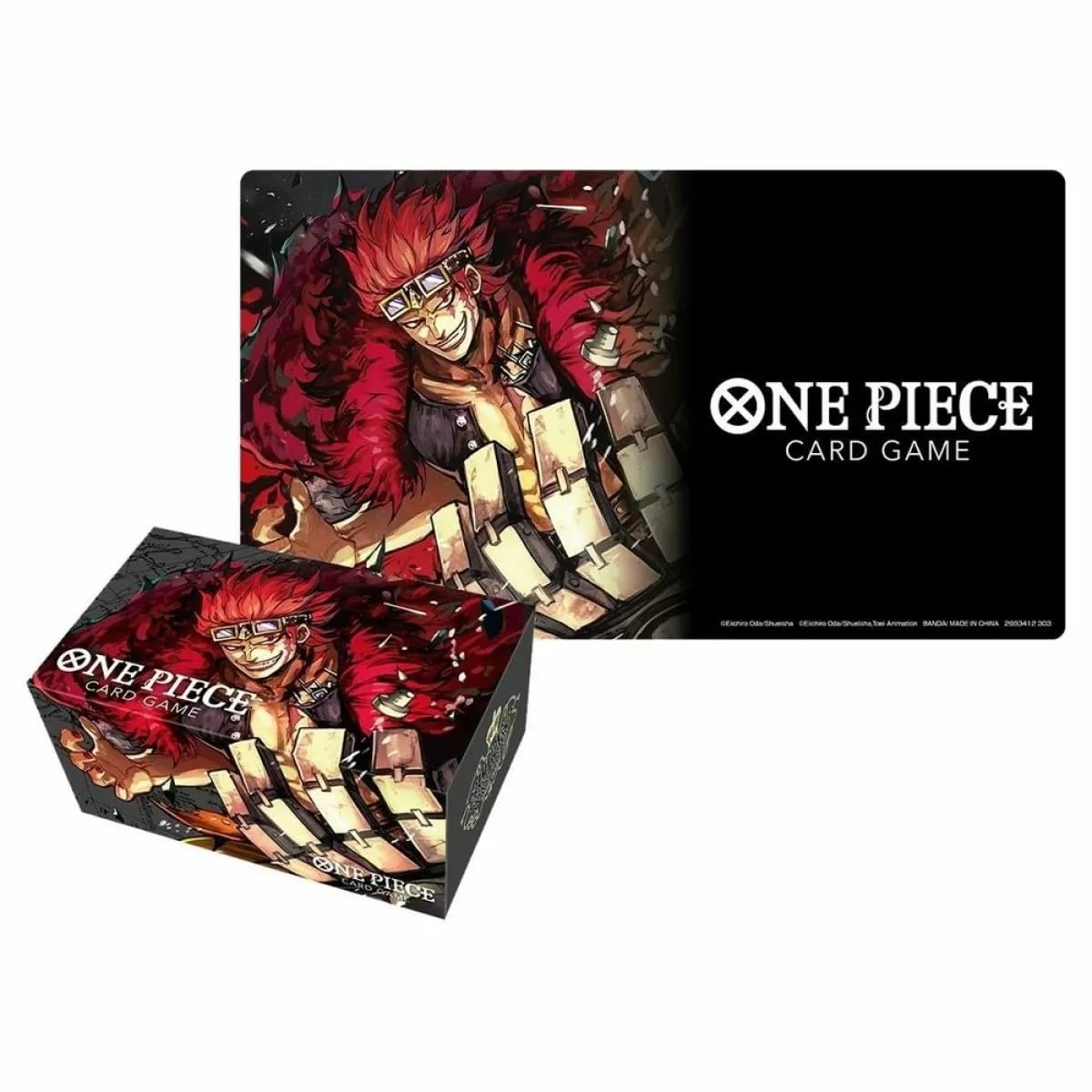 BANDAI One Piece Card Game – Playmat and Storage Box – Eustass Captain Kid, Large, 228790