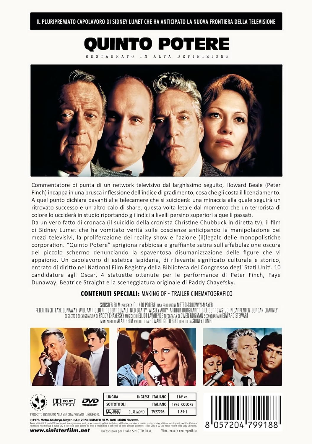 Sinister Film, DVD Quinto Potere (Restaurato In Hd