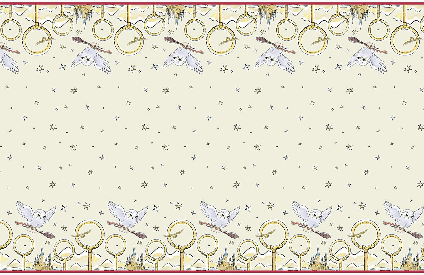 Unique 23563 Harry Potter Paper Tablecloth-2.13 m x 1.37 m Party, Solid, Multicolour
