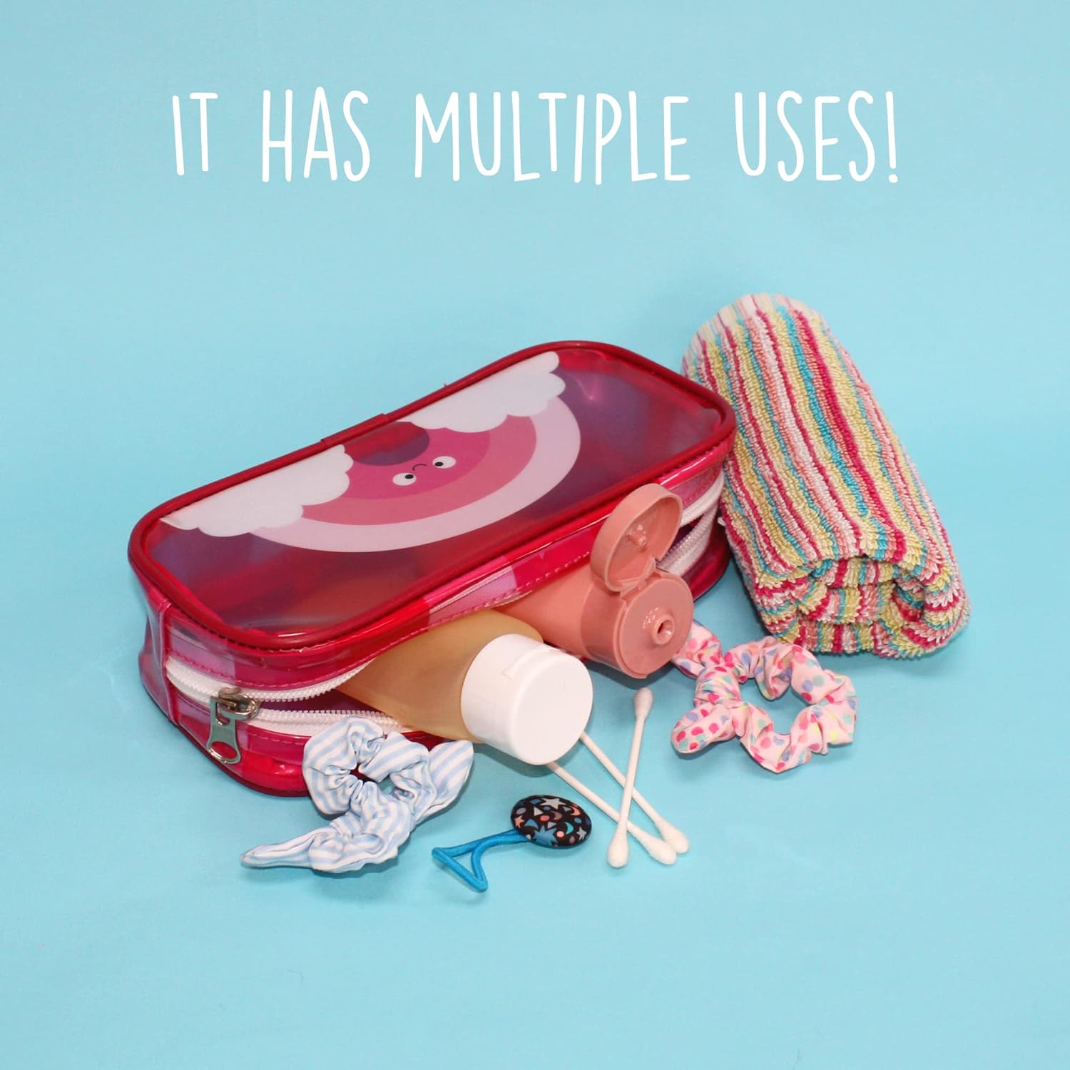 Tinc Cute Pink Transparent PVC School Pencil Case | Travel & Cosmetic Bag (MAPVPCPK