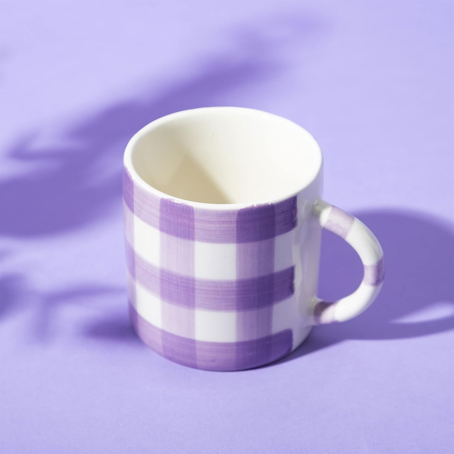 Sass & Belle Gingham Mug Lilac