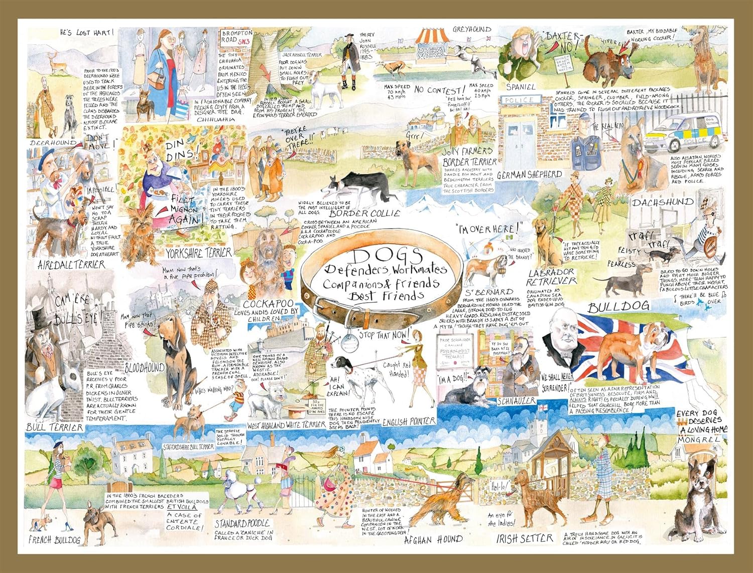 Dogs By Tim Bulmer - Funny Dog Jigsaw Puzzle - 1000 Piece Puzzle For Adults, Large Puzzle 66cm X 50cm In Size. Challenging To Complete But Fun And Humorous
