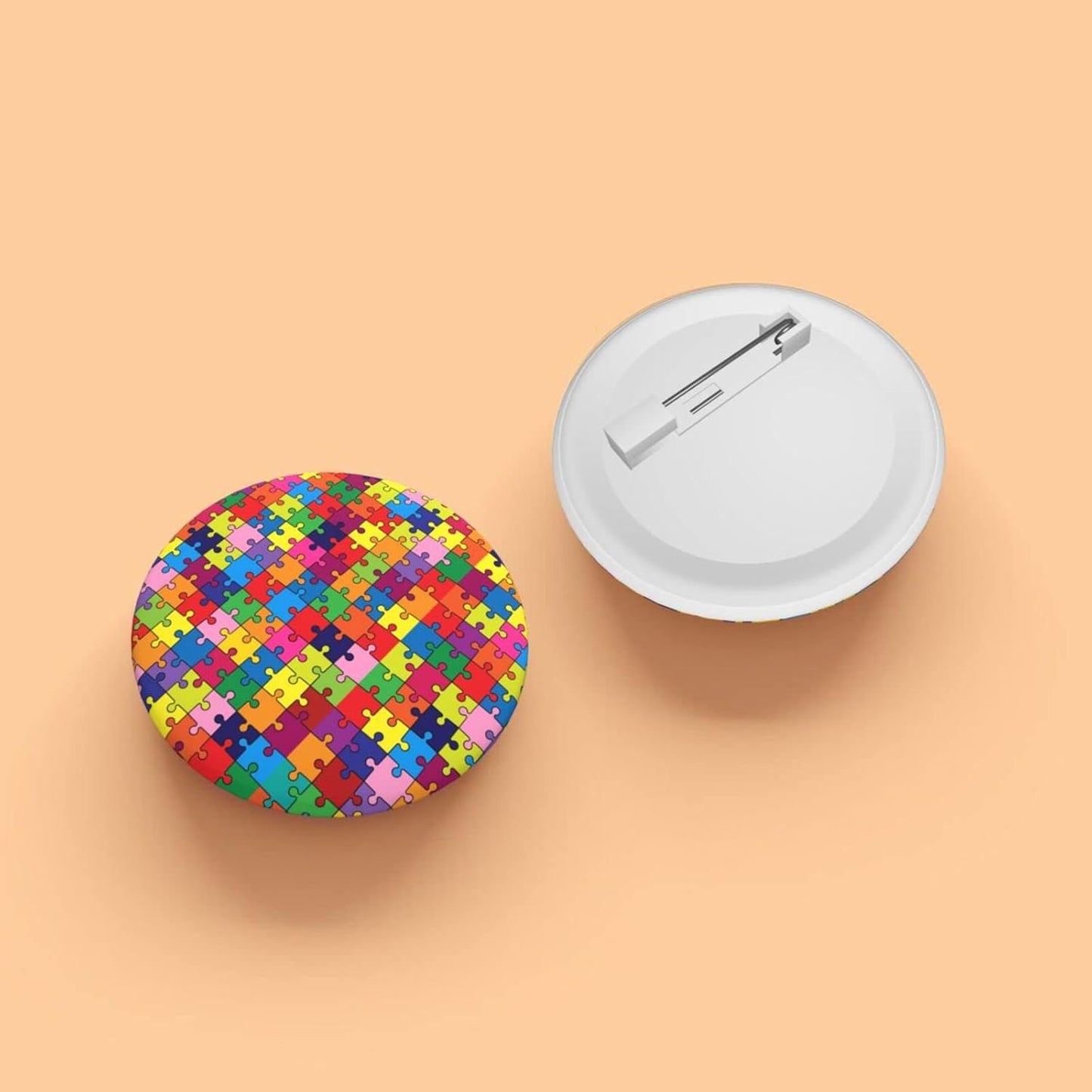 1 broche de conciencia de autismo mensual de hilado redondo, broche de ropa, broche de solapa, decoración del pecho, para mochila, sombrero, 1 pieza