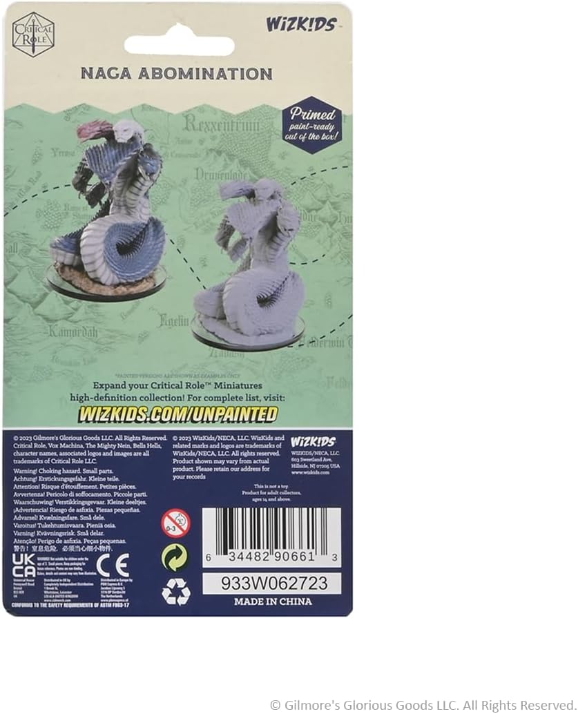 WizKids Papel crítico Miniaturas sin pintar: figura sin pintar de Abominación de Naga