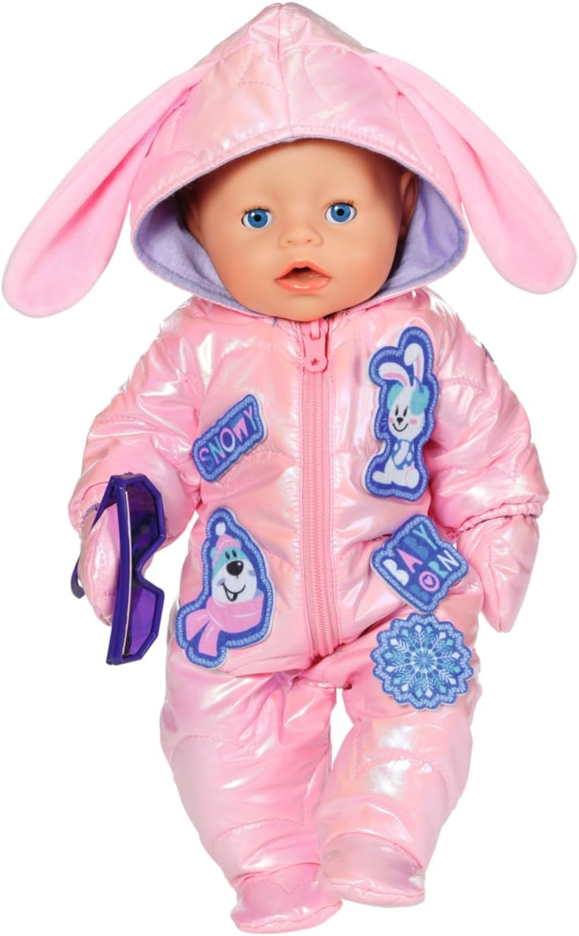 BABY born Deluxe Snowsuit 834190 - Winter Outfit for 43cm Dolls with Matching Gloves and Sunglasses - Suitable for Kids From 3+ Years