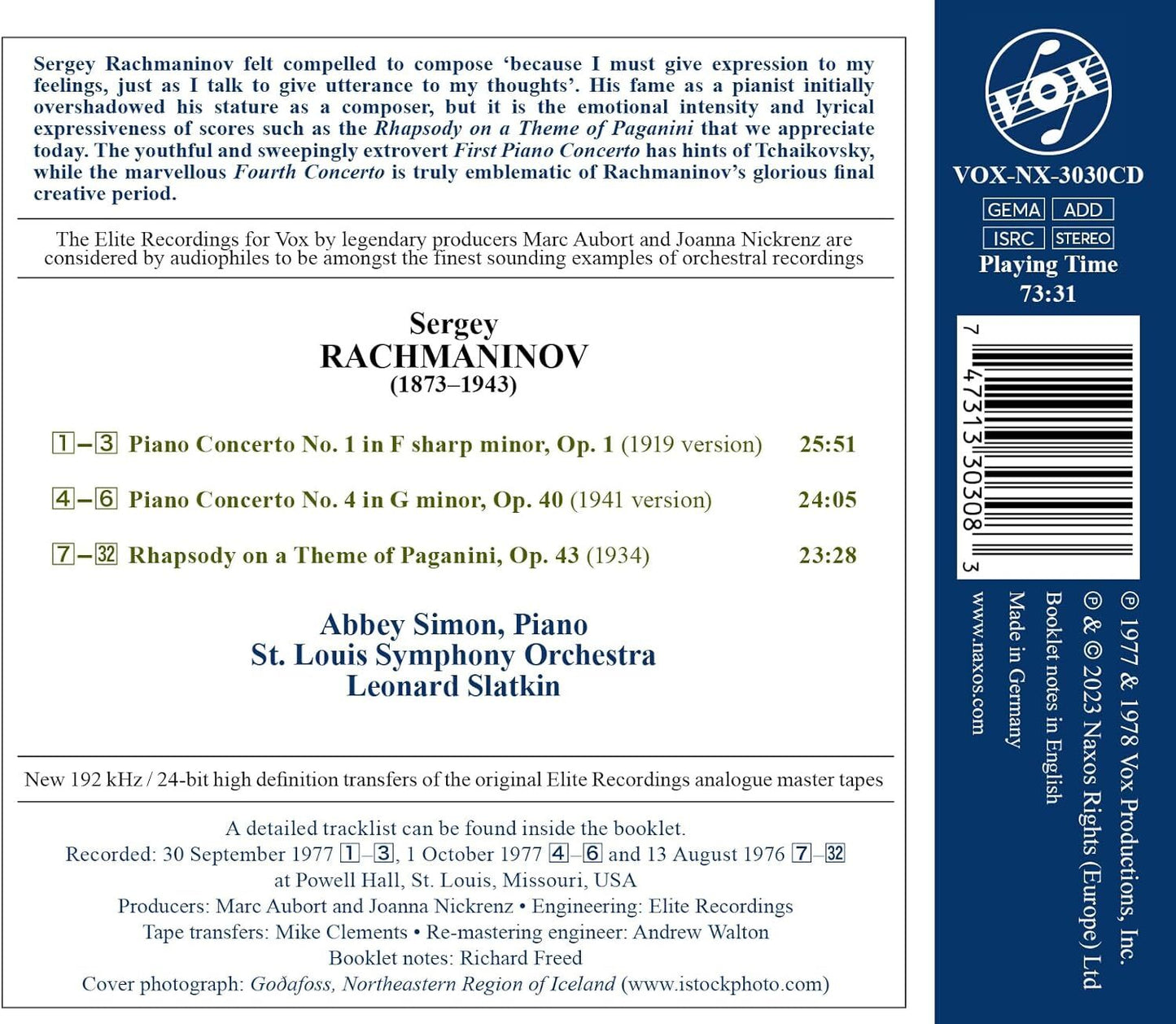 Rachmaninov: Piano Concertos Nos. 1 and 4/...
