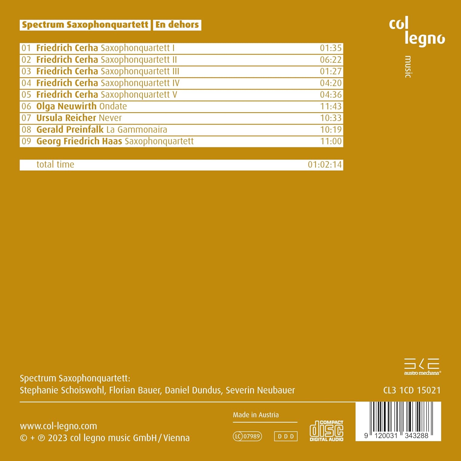 Spectrum Saxophonquartett - En Dehors