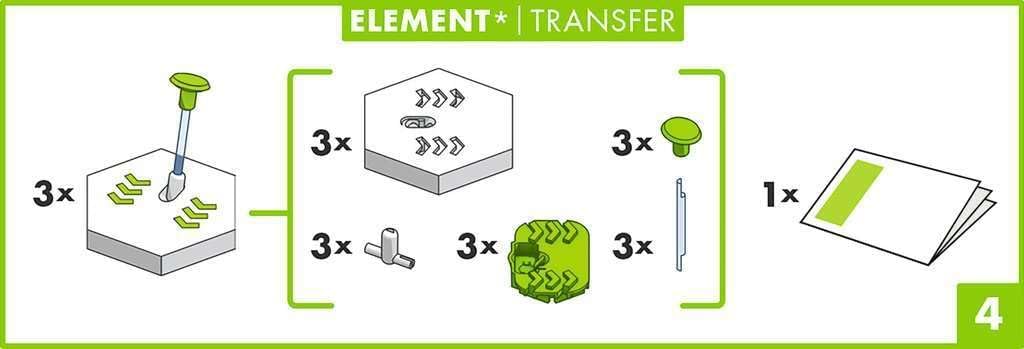 Ravensburger - GraviTrax Transfer, Expansión para Pista de Canicas, Juego Innovador y Educativo STEM, para Niños de 8+ Años y Adultos, Compatible con GraviTrax Starter Set, 4 Piezas