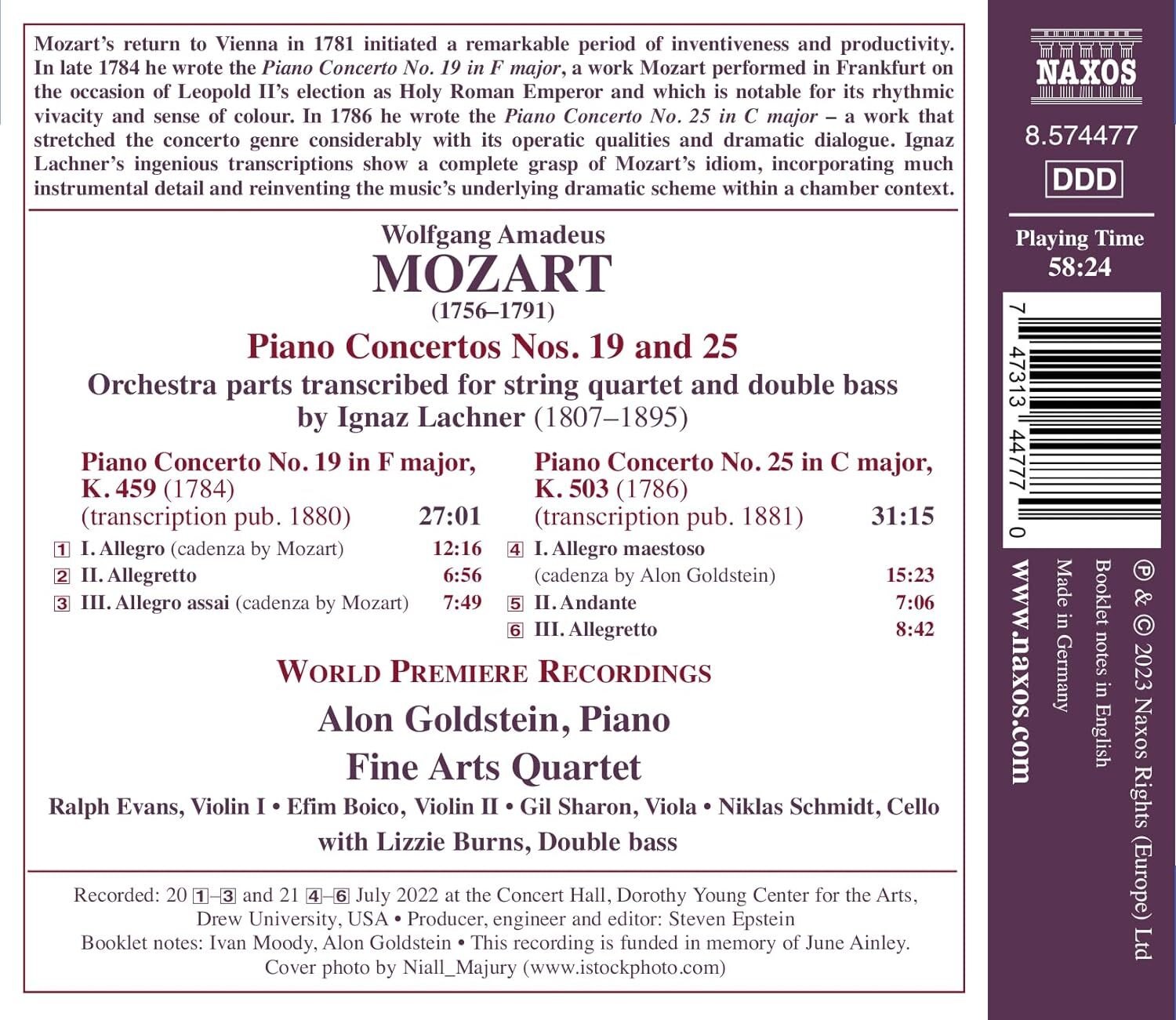 Mozart: Piano Concertos Nos. 19 and 25