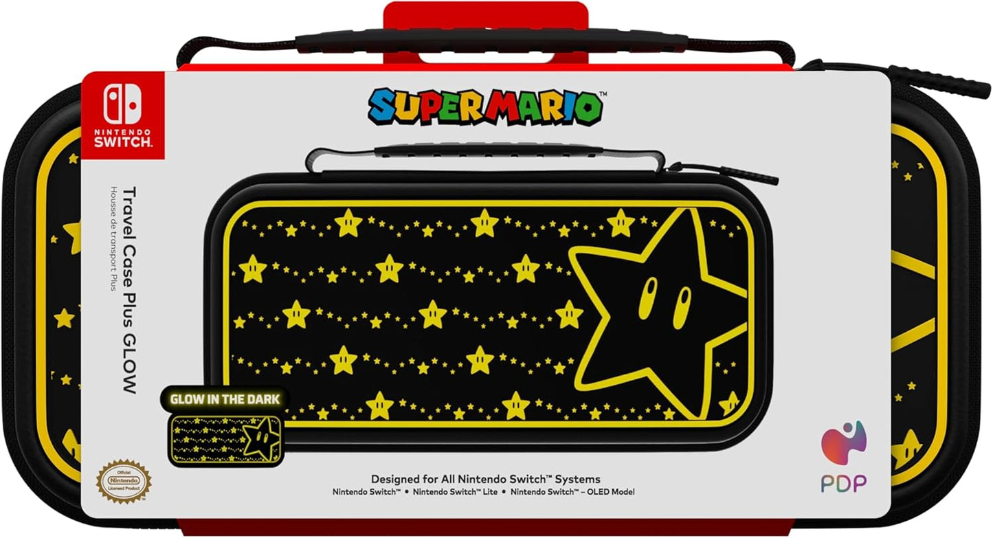 PDP Travel Case Plus Glow: Super Star per Nintendo Switch, Nintendo Switch Lite, Nintendo Switch - Modello OLED, Super Star