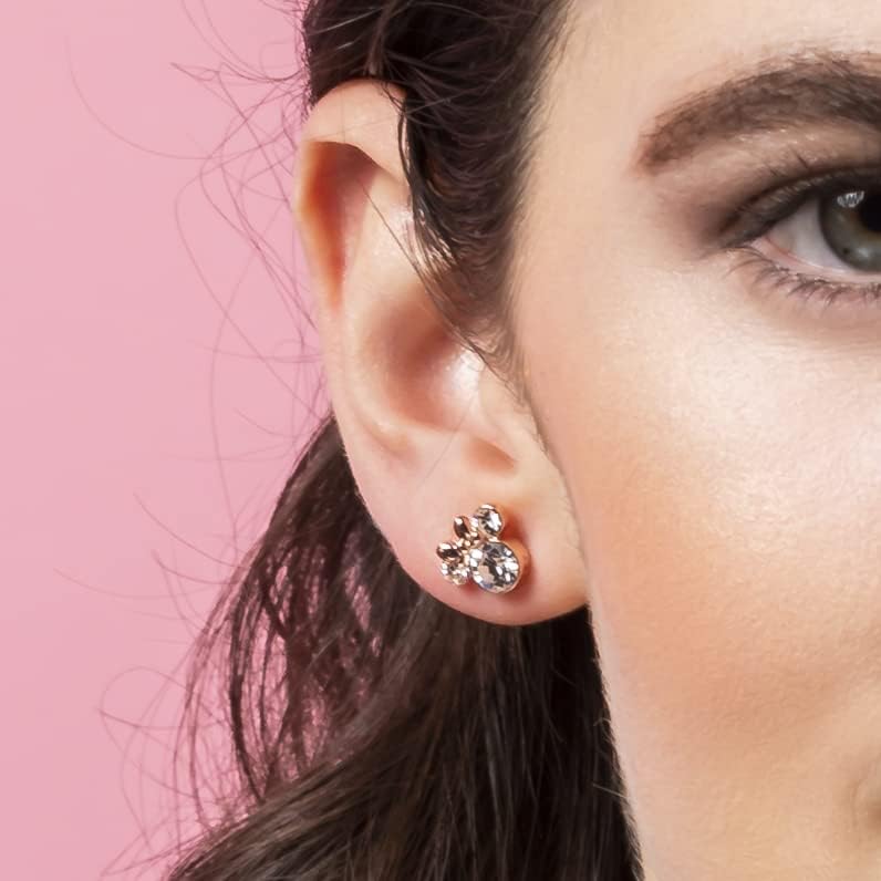 Minnie Mouse Stone Set Silver and Rose Gold Earrings EF00469PAPRL.PS