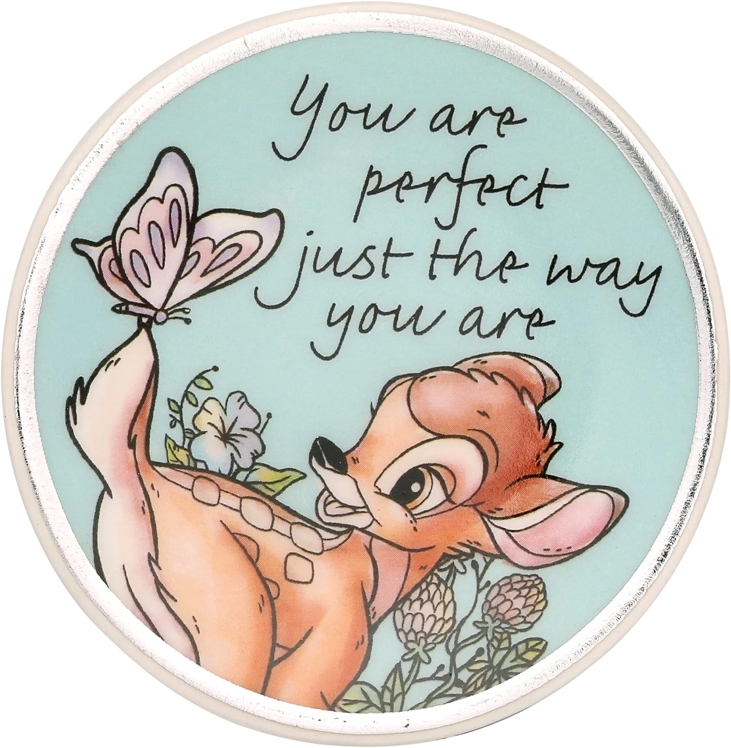 Disney Bambi Yellow, pink & blue Ceramic Gift 3 piece Boxed Trinket Tray Set VC700374L