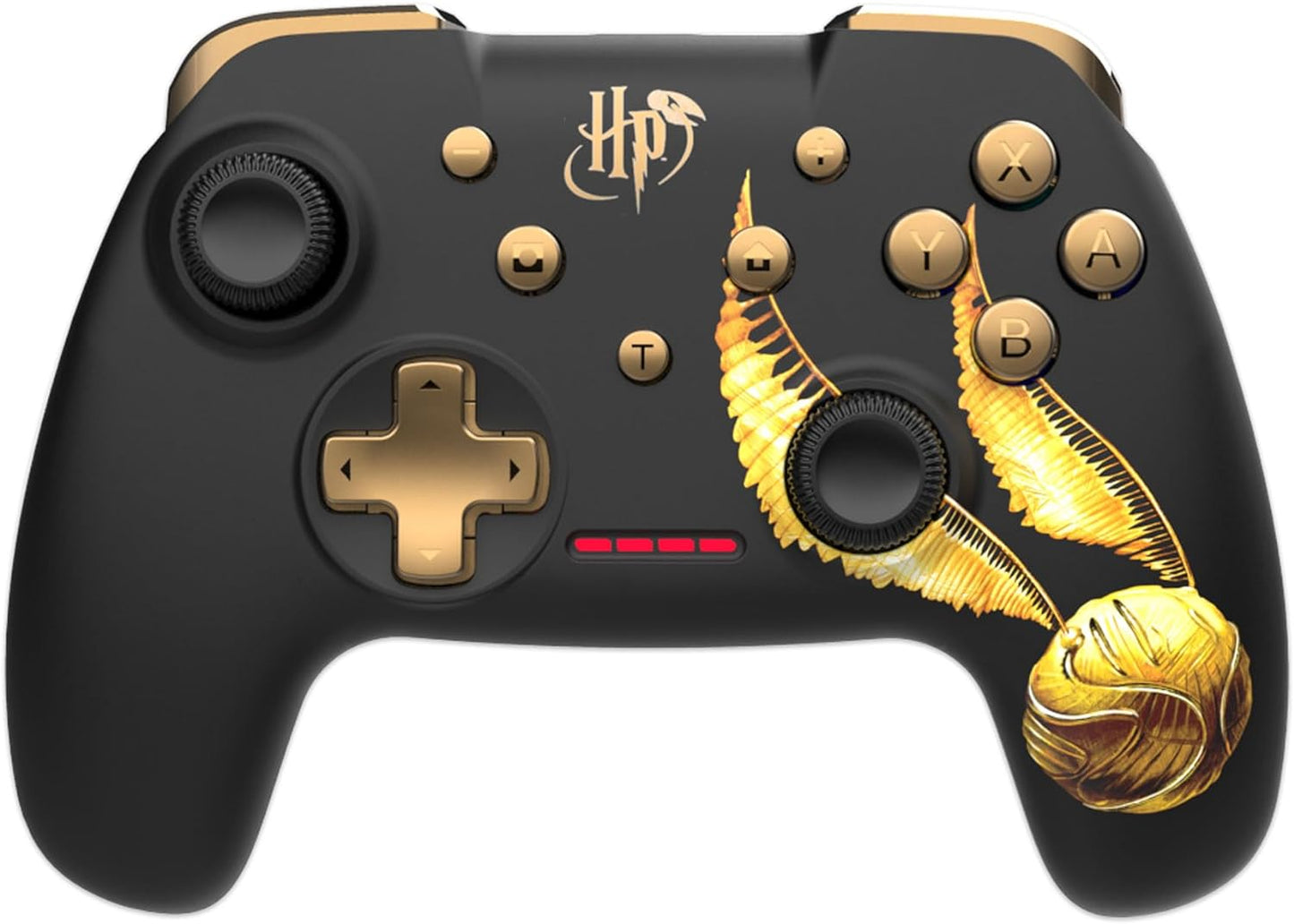 Harry Potter - Manette Sans Fil pour Nintendo Switch - Modèle Vif d'Or - Noire - Câble 1M