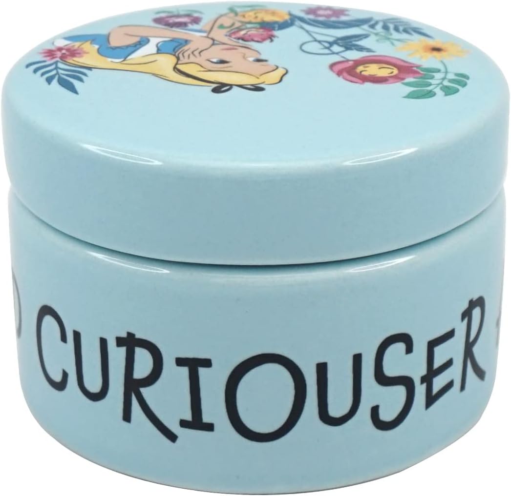Disney Alice im Wunderland Keramik-Schmuckkästchen rund – Schmuckkästchen mit Deckel – 5,5 x 7,7 cm Home – Alice im Wunderland Geschenke