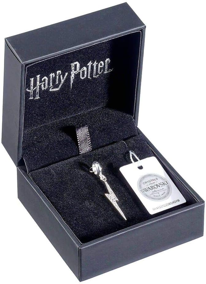 Harry Potter Sterling Silver lightning bolt slider charm with Swarovski Crystal Elements HPSC001-SC