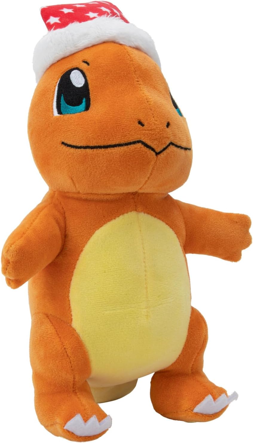 Pokémon Official & Premium Quality 8-inch Holiday Charmander Plush with Santa Hat - 8-Inch Charmander Plush with Unique Accessory