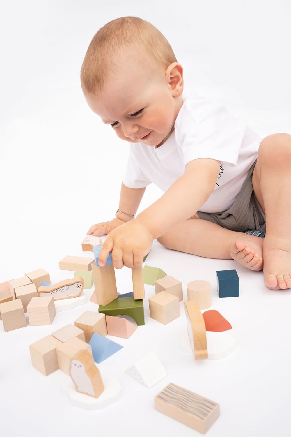 small foot Wooden Building Arctic, made of FSC 100%-certified wood, 50 blocks, for ages 12+ months, 12443 Wooden building blocks
